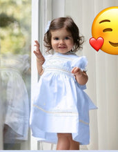 Load image into Gallery viewer, Blue Embroidered Floral Bullions Dress