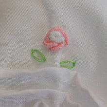 Load image into Gallery viewer, White Bishop Dress with Pink Heart Smocking & Pearl Trim