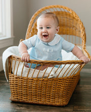 Load image into Gallery viewer, Baby Blue Boys Embroidered Bunny Creeper