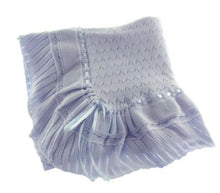 Load image into Gallery viewer, Pink, Blue, or White Knit Baby Shawl Crib Blanket