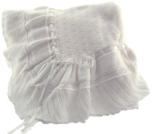 Load image into Gallery viewer, Pink, Blue, or White Knit Baby Shawl Crib Blanket