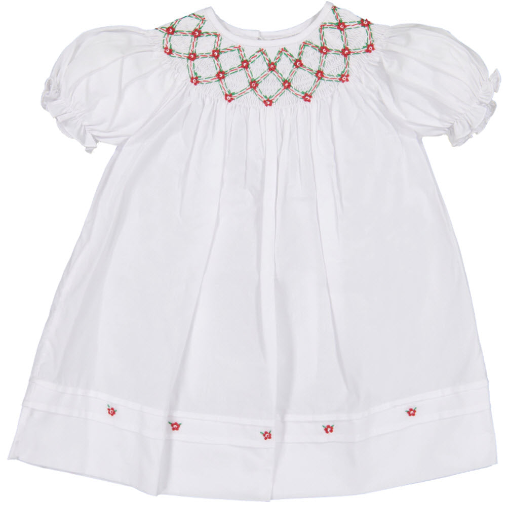 Red, Green, & White Smocked Holiday Float Dress – Connie's Kids Children's  Clothing