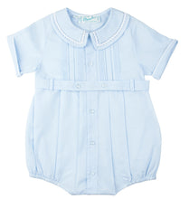 Load image into Gallery viewer, Rick-Rack White & Blue Belted Boys Creeper