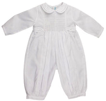 Load image into Gallery viewer, Boys Infant White Romper with White Smocking

