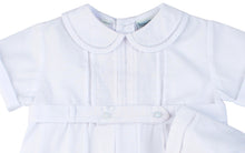 Load image into Gallery viewer, Boys White Dressy Belted Creeper with Hat