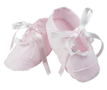 Load image into Gallery viewer, Pink or White Lace Trimmed Baby Girl Booties