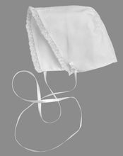Load image into Gallery viewer, Girls Christening Gown White Batiste Lace with Bonnet