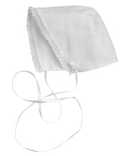 Load image into Gallery viewer, Girls Christening Gown White Batiste Lace with Bonnet