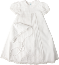 Load image into Gallery viewer, Girls Pintucked Christening Gown & Bonnet