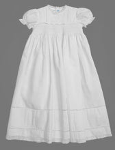 Load image into Gallery viewer, Girls White Smocked Christening Gown Bonnet Set with Pearls