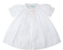 Load image into Gallery viewer, Girls Honeycomb Smocked Yoke White Daygown
