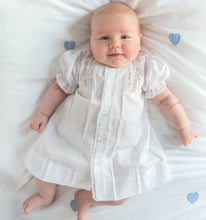 Load image into Gallery viewer, Girls White & Pink Floral Rosebud Lace Daygown