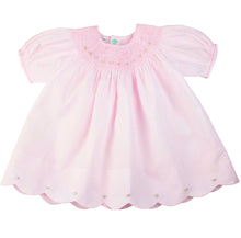 Load image into Gallery viewer, Pink Smocked Scalloped Hem Dress