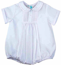 Load image into Gallery viewer, Boys White Front Tucked Romper