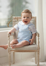 Load image into Gallery viewer, Light Blue Two-Piece Train Shortall