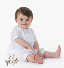 Load image into Gallery viewer, Boys White Mock Vest Shortall