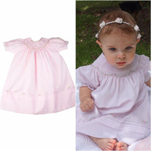 Load image into Gallery viewer, Pastel Pink Bishop Neckline Smocked Dress