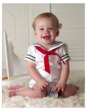 Load image into Gallery viewer, White Nautical Boys Sailor Suit
