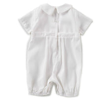 Load image into Gallery viewer, Boys White Tucked Front Romper