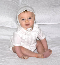Load image into Gallery viewer, Boys White Tucked Front Romper