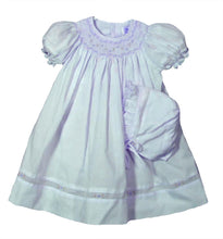 Load image into Gallery viewer, Lavender Bishop Smocked Dress with Insets
