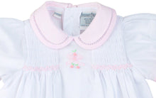 Load image into Gallery viewer, White &amp; Pink Girls Bow Embroidered Bubble-Preemie
