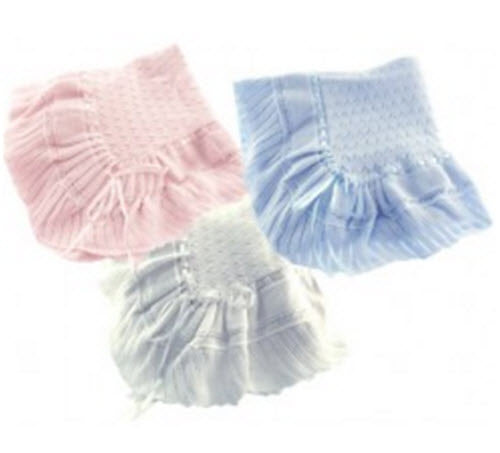 Pink, White, or Blue Knit Baby Shawl Crib Blanket