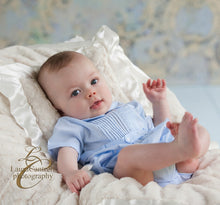 Load image into Gallery viewer, Blue Belted Infant Creeper
