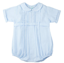 Load image into Gallery viewer, Blue Belted Romper with Pintucks
