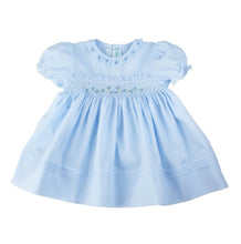 Load image into Gallery viewer, Powder Blue Rose Garden Smocked Dress
