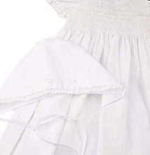 Load image into Gallery viewer, Girls White Smocked Christening Gown Bonnet Set with Pearls
