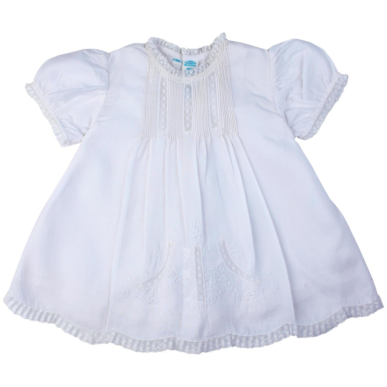 White Slip Dress with Pin Tucks & Lace – Connie's Kids Children's Clothing