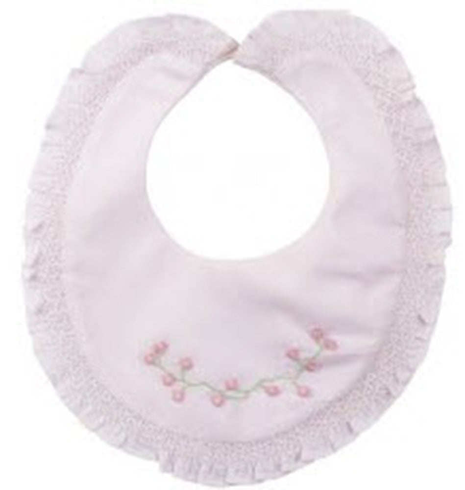 Rosebuds Smocked & Embroidered Baby Girls Bib