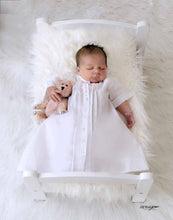 Load image into Gallery viewer, Newborn White &amp; Pink Daygown with Pintucks

