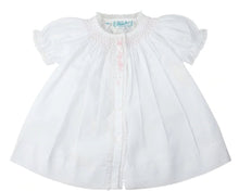 Load image into Gallery viewer, Girls Honeycomb Smocked Yoke White Daygown
