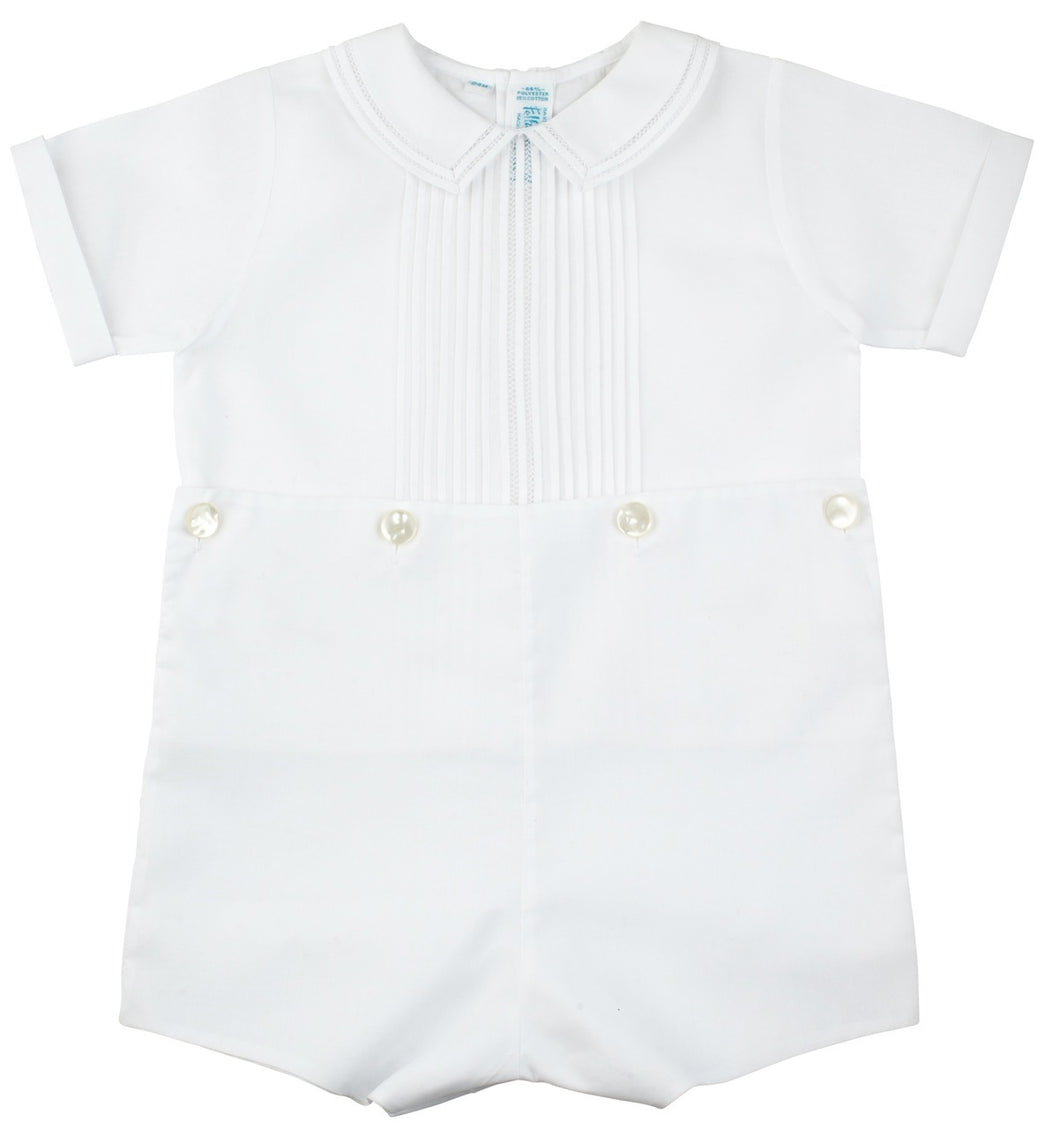 Boys Classic White Bobby Suit with Tucks