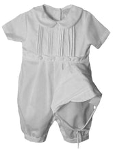 Load image into Gallery viewer, Boys White Tucked Front Romper
