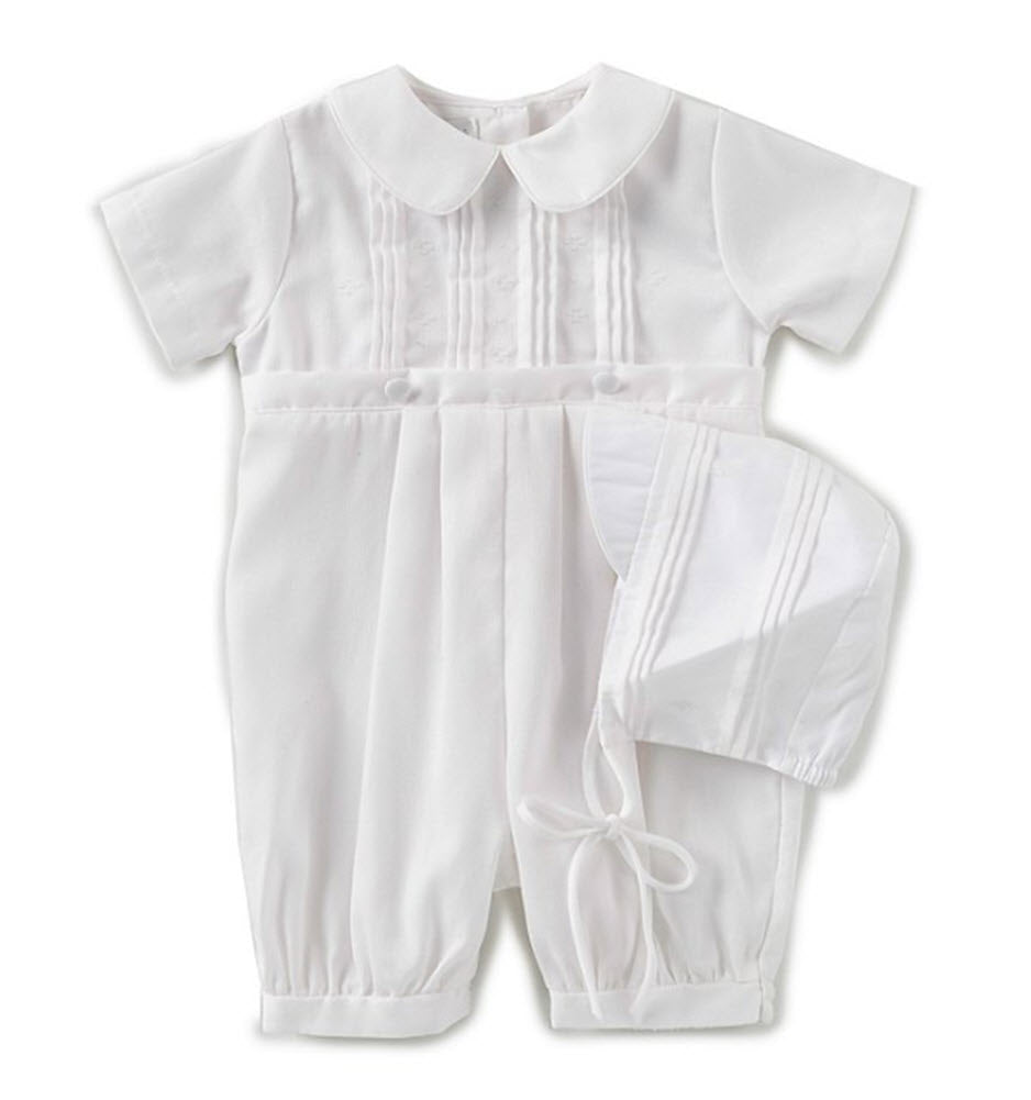 Boys White Tucked Front Romper – Connie's Kids Children's Clothing