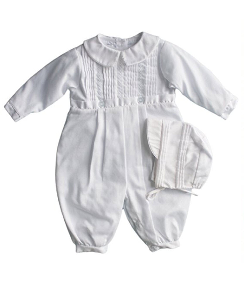 Boys White Christening or Special Occasion Longall with Hat