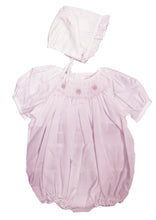 Load image into Gallery viewer, Pink Smocked Bubble &amp; Bonnet
