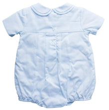 Load image into Gallery viewer, Blue Smocked Boys Newborn Romper with Hat
