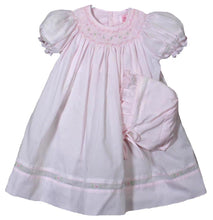 Load image into Gallery viewer, Pastel Pink Bishop Smocked Dress with Insets
