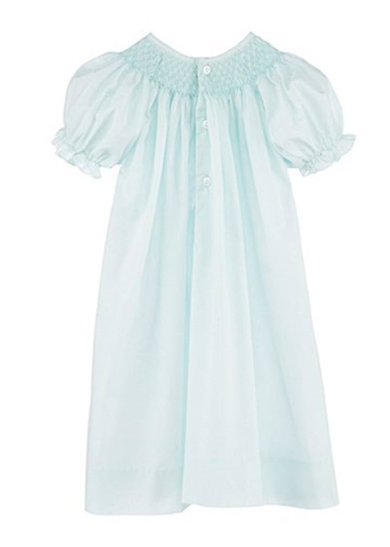 Mint Green Smocked Day Dress with Pink Rosettes & Pearls  Connie's Kids  Children's Clothing