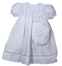 Load image into Gallery viewer, White Bishop Smocked Dress with Insets
