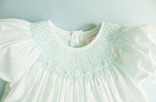 Load image into Gallery viewer, Mint Green Smocked Day Dress with Rosettes
