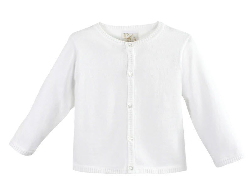 Unisex White Cardigan Sweater